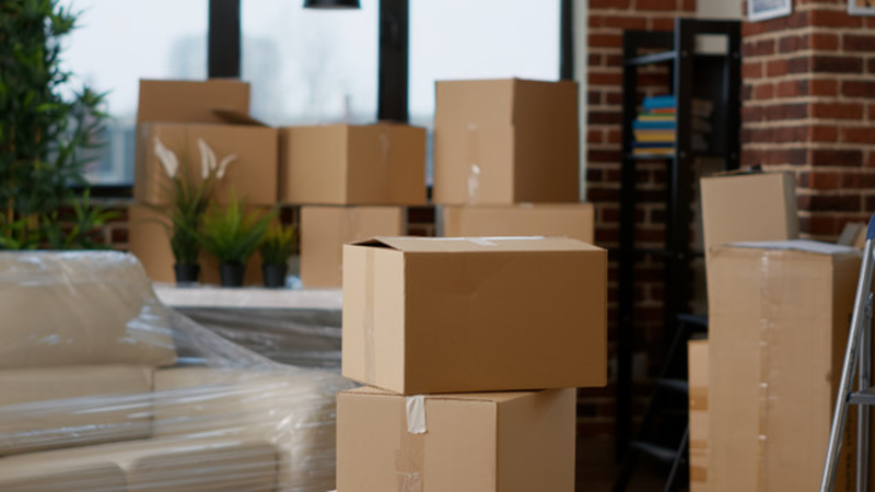 Moving Boxes Ready for Relocation